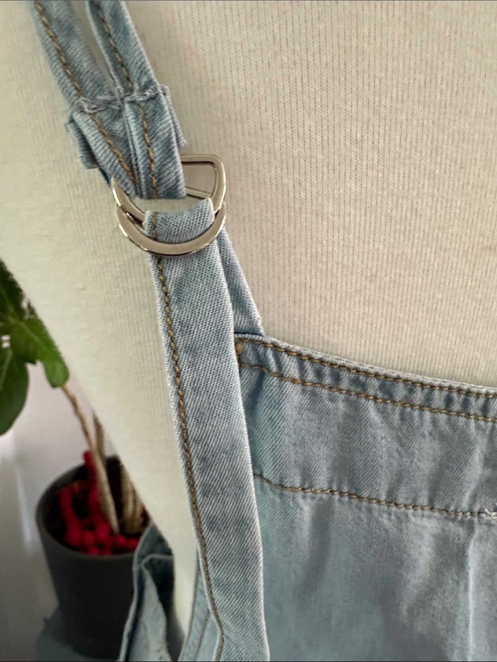 Promesa Light Blue Wide-Leg Denim Overalls Small - Picture 4 of 11